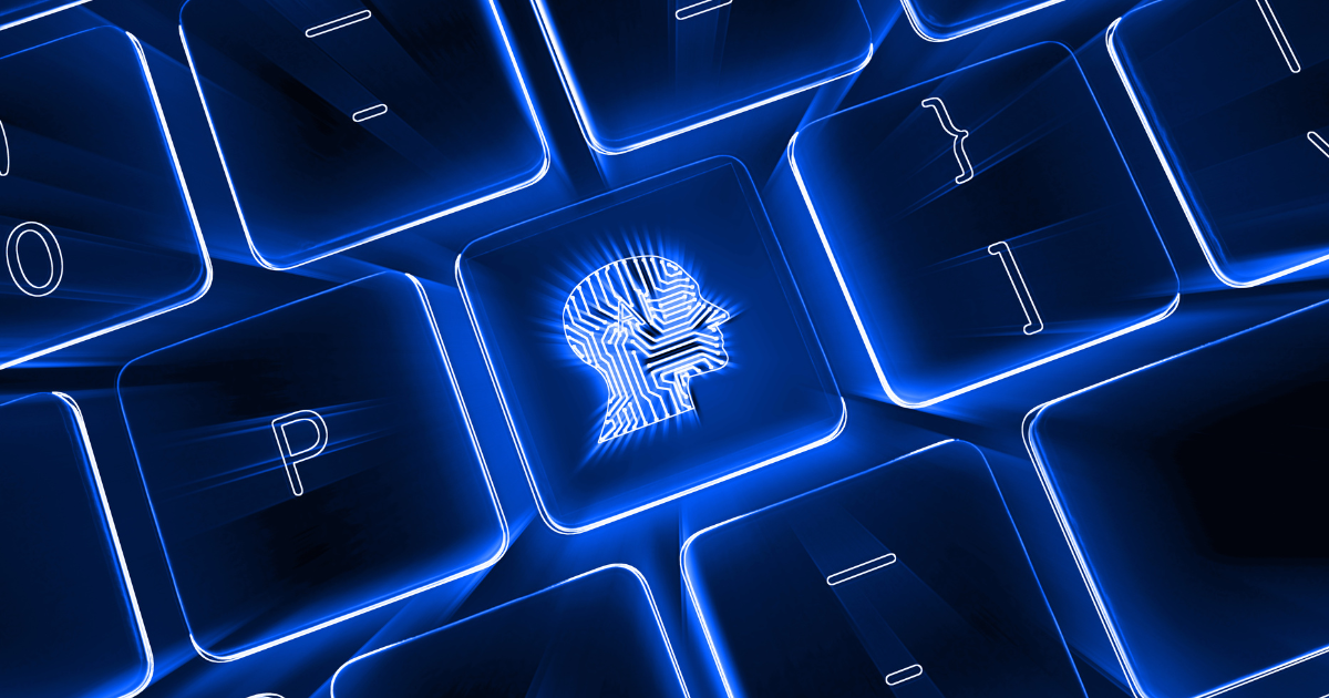 immagini cover articoli magazine (12) Tastiera di un pc con intelligenza artificiale come tasto