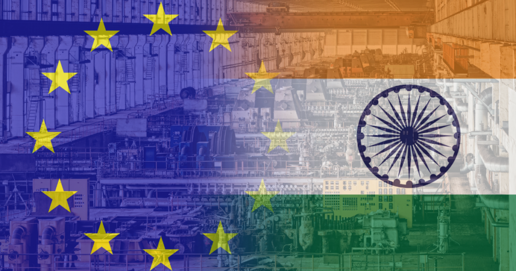 UE - INDIA con dietro macchinari