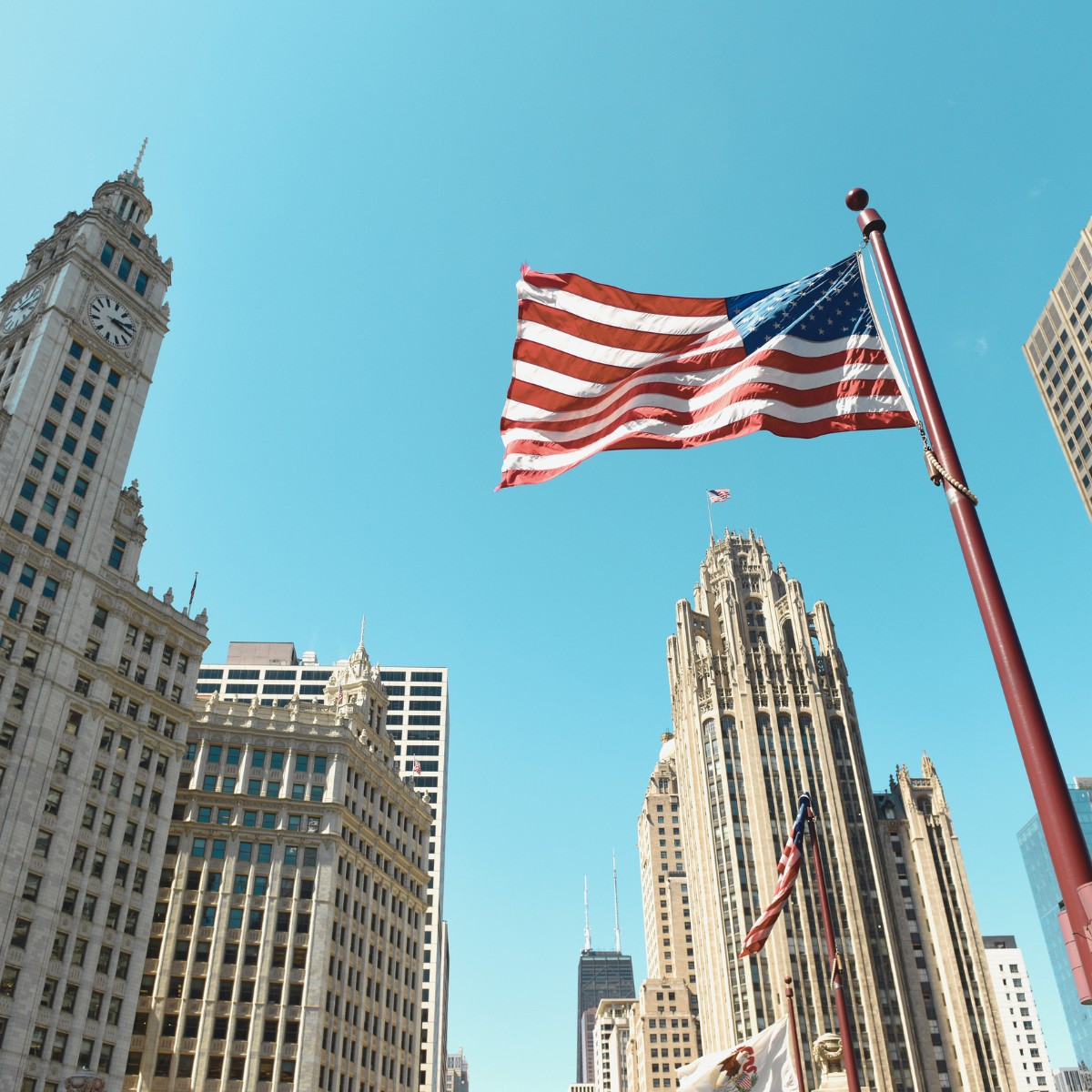usa event cover American flag waving in New York